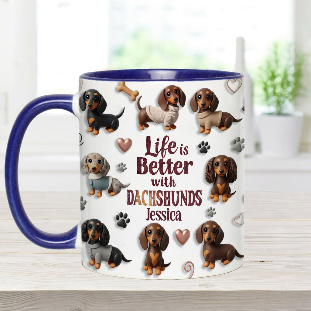 La vie est plus belle avec un chien - Mug personnalisé à motif chien