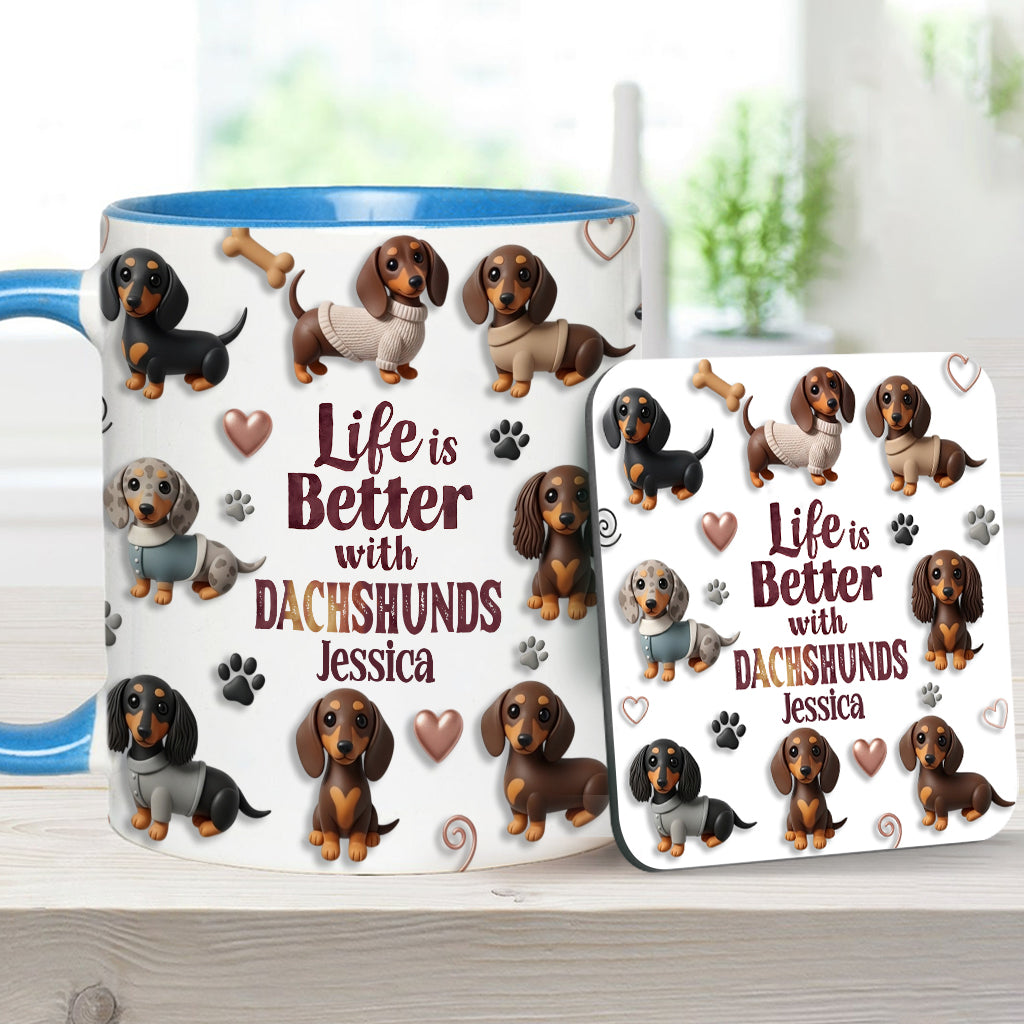 La vie est plus belle avec un chien - Mug personnalisé à motif chien