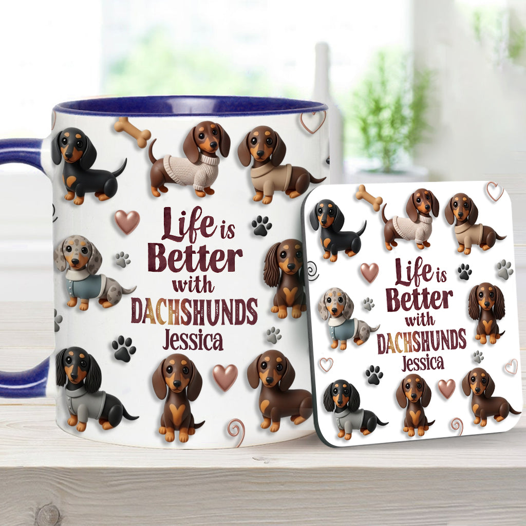 La vie est plus belle avec un chien - Mug personnalisé à motif chien