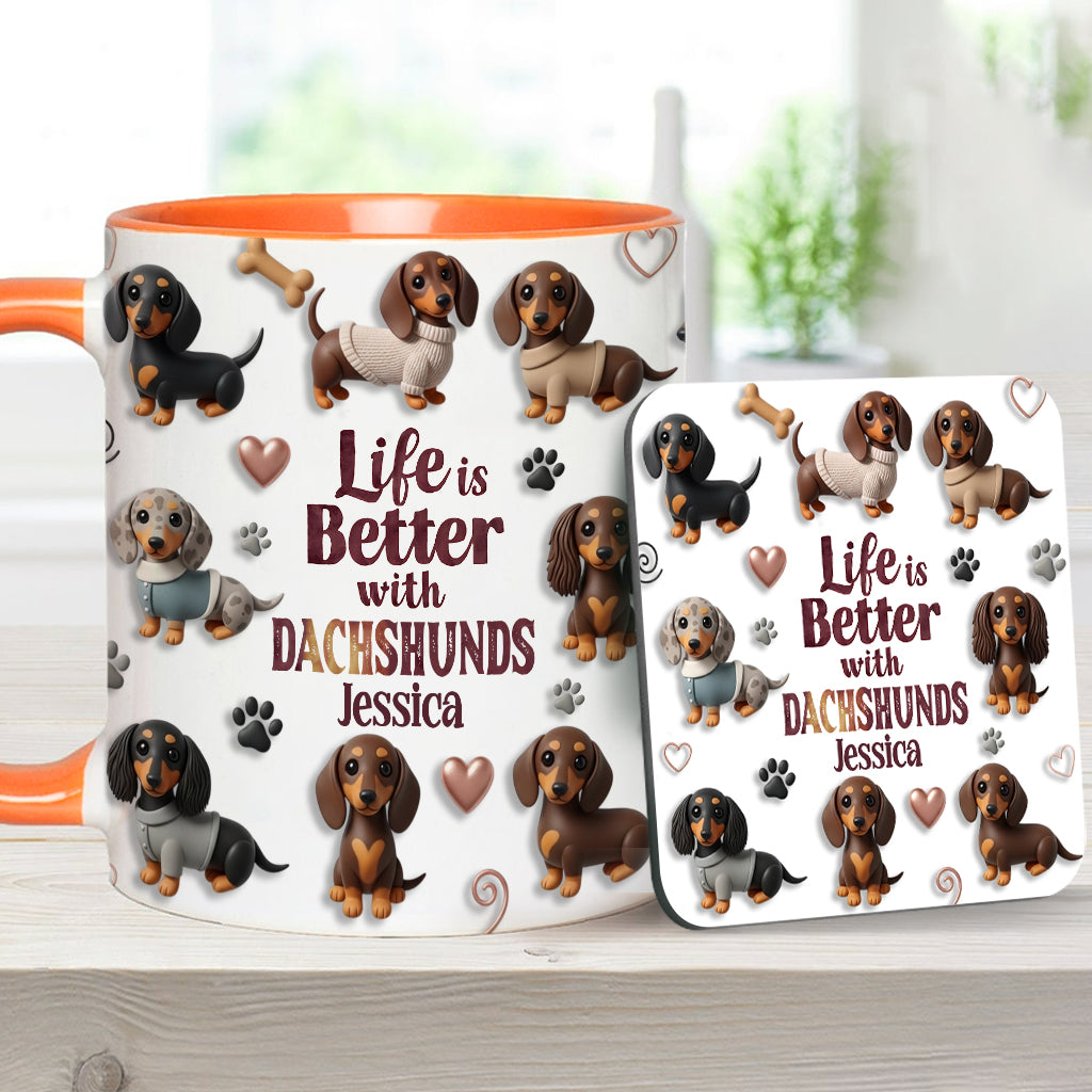 La vie est plus belle avec un chien - Mug personnalisé à motif chien