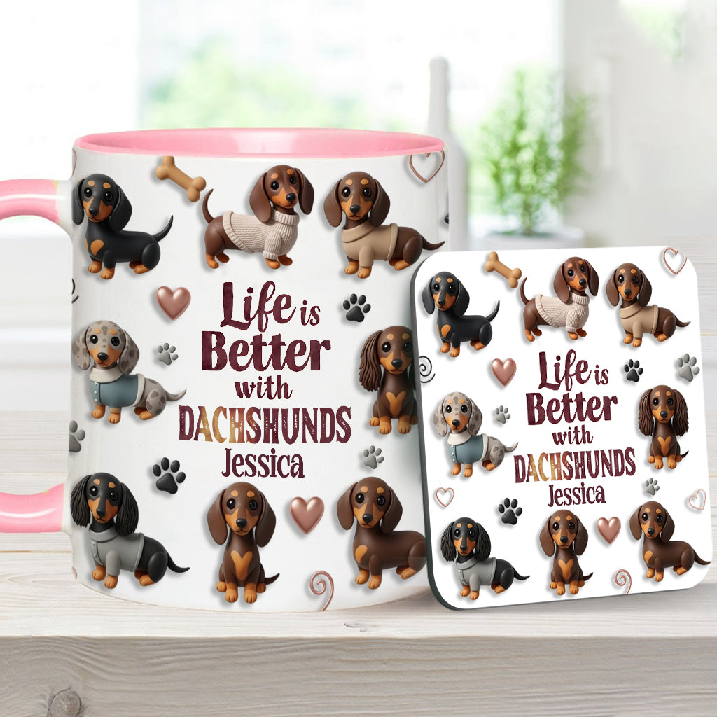 La vie est plus belle avec un chien - Mug personnalisé à motif chien