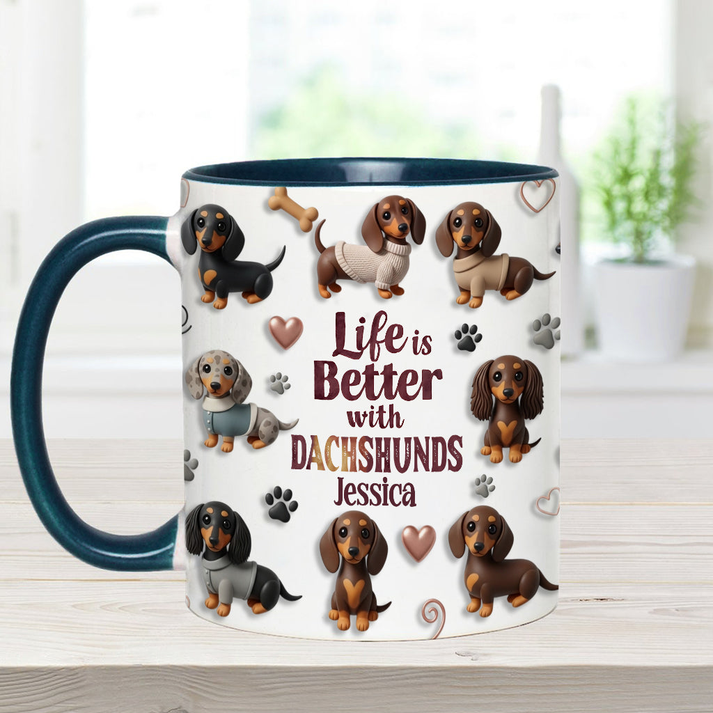 La vie est plus belle avec un chien - Mug personnalisé à motif chien