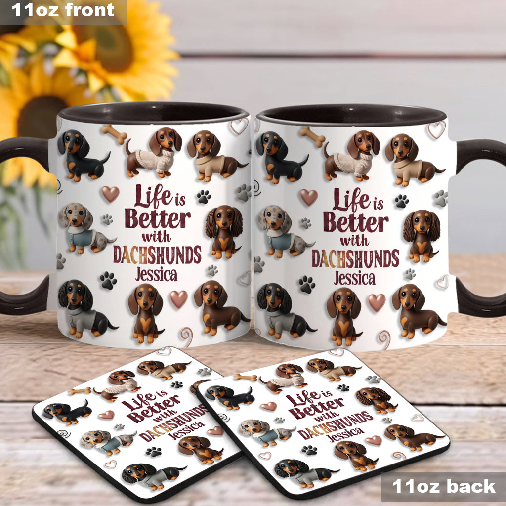 La vie est plus belle avec un chien - Mug personnalisé à motif chien