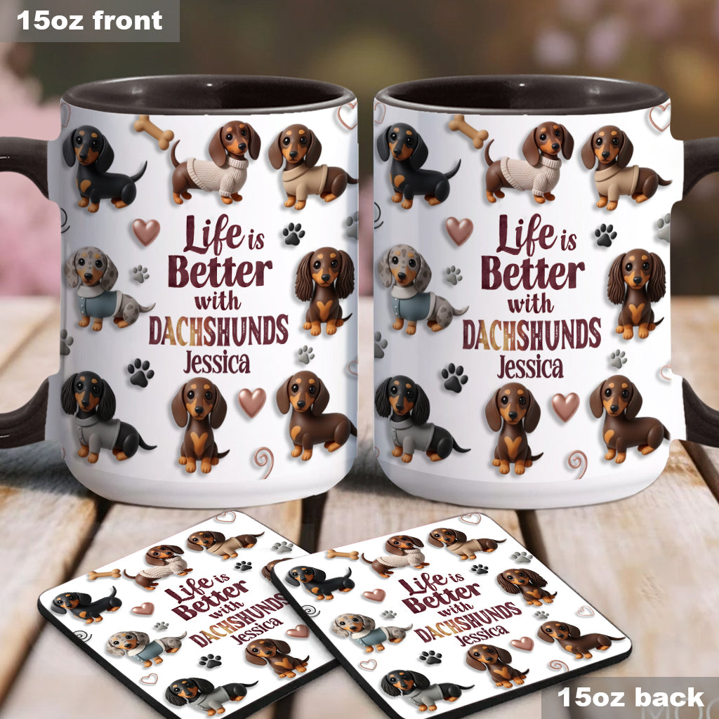 La vie est plus belle avec un chien - Mug personnalisé à motif chien