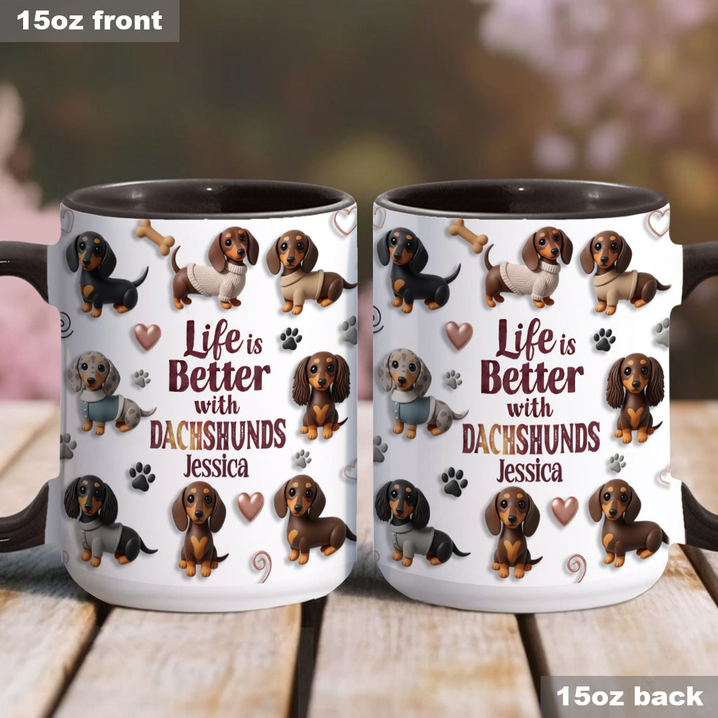 La vie est plus belle avec un chien - Mug personnalisé à motif chien