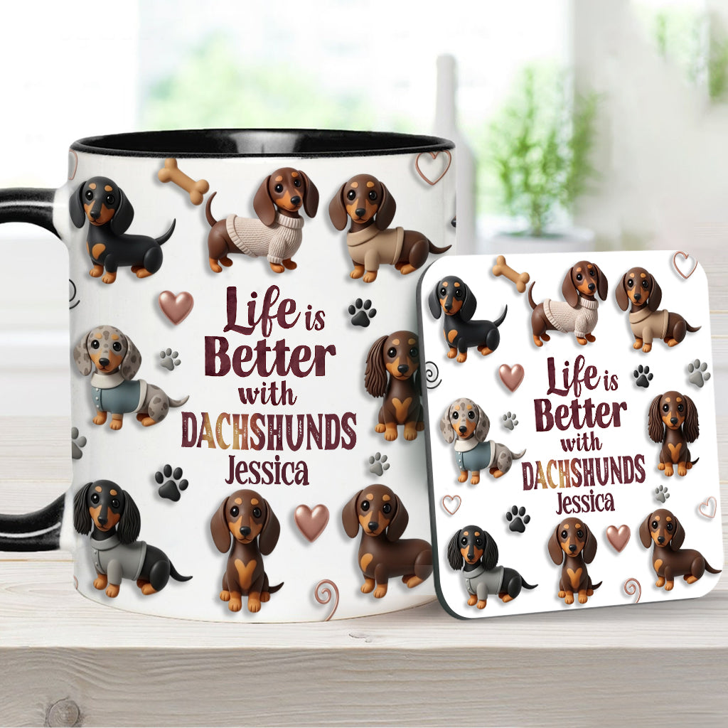 La vie est plus belle avec un chien - Mug personnalisé à motif chien
