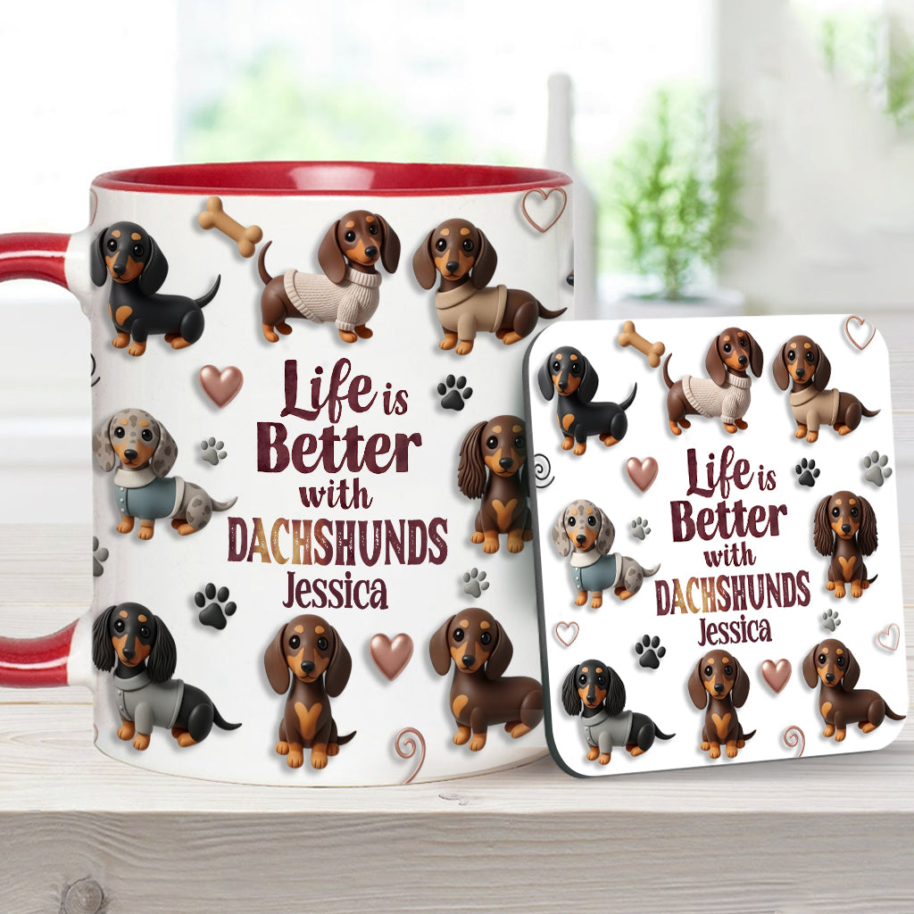 La vie est plus belle avec un chien - Mug personnalisé à motif chien