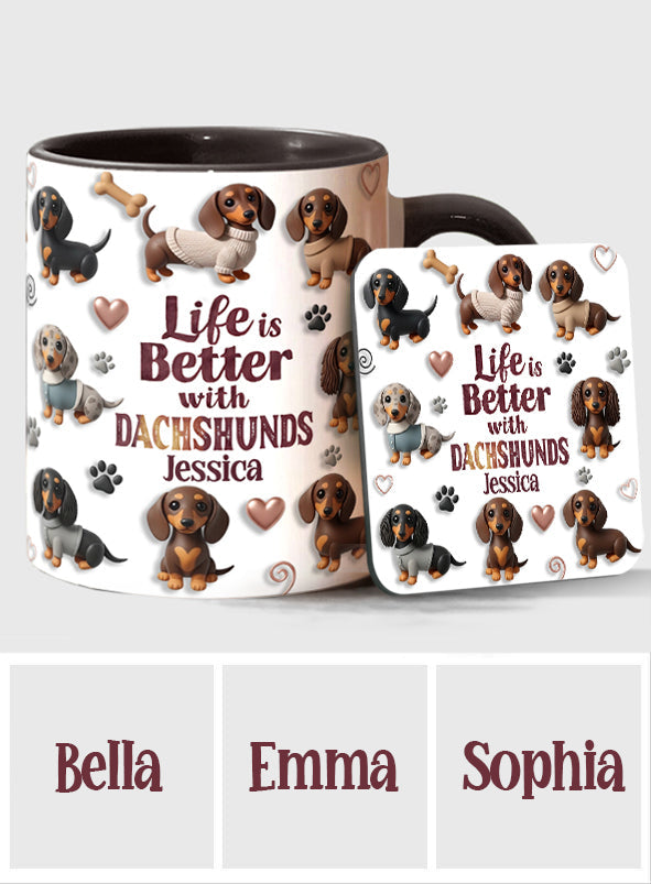 La vie est plus belle avec un chien - Mug personnalisé à motif chien