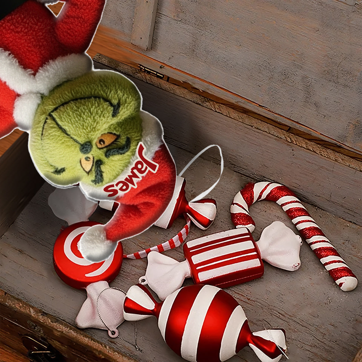 Joyeux Grinchmas - Chaussette de Noël personnalisée en forme d'étole