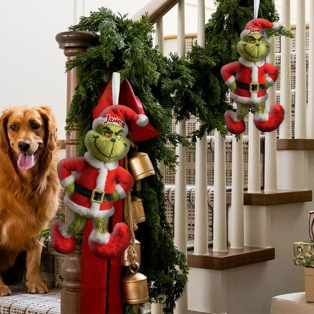 Joyeux Grinchmas - Chaussette de Noël personnalisée en forme d'étole