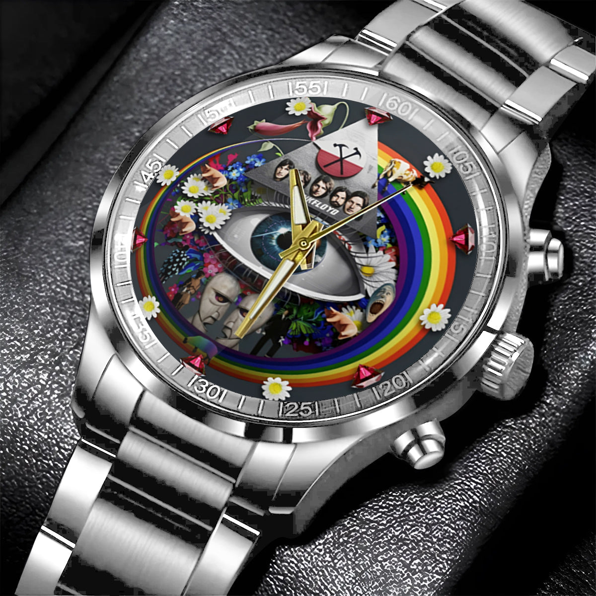 Pink Fl Rock Band 60th Year Anniversary - Personalized The Prism Hand Watch