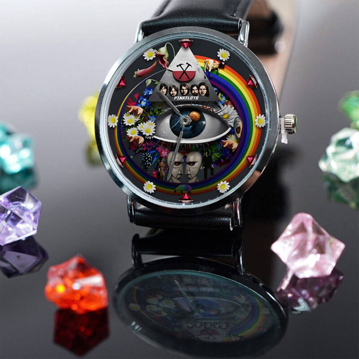 Pink Fl Rock Band 60th Year Anniversary - Personalized The Prism Hand Watch