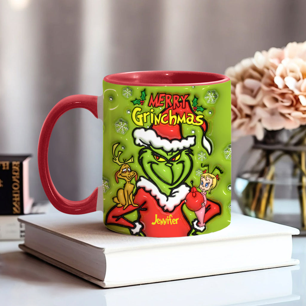Joyeux Grinchmas - Mug personnalisé avec étole de Noël