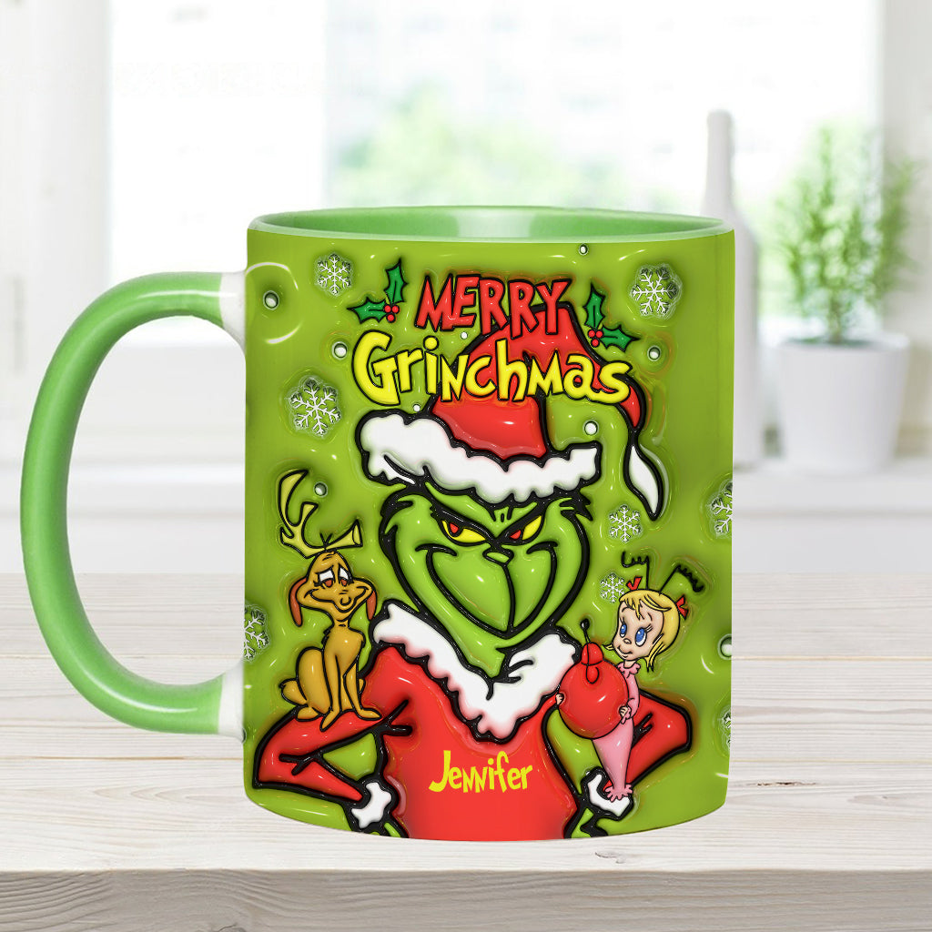 Joyeux Grinchmas - Mug personnalisé avec étole de Noël