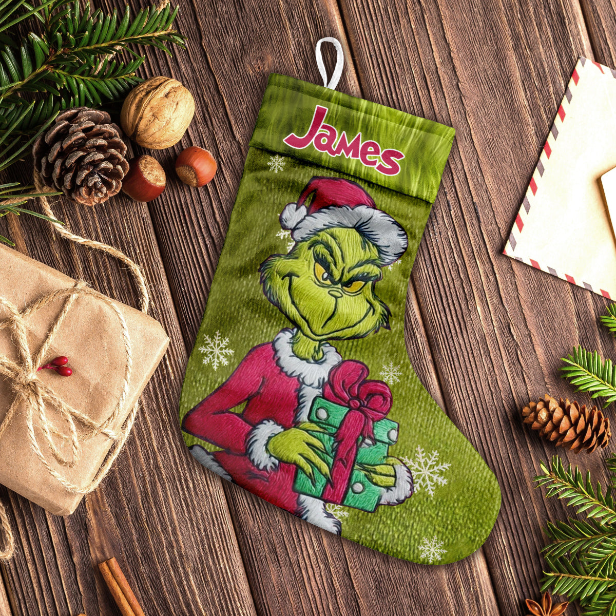 Merry Grinchmas - Personalized Stole Christmas Christmas Stockings