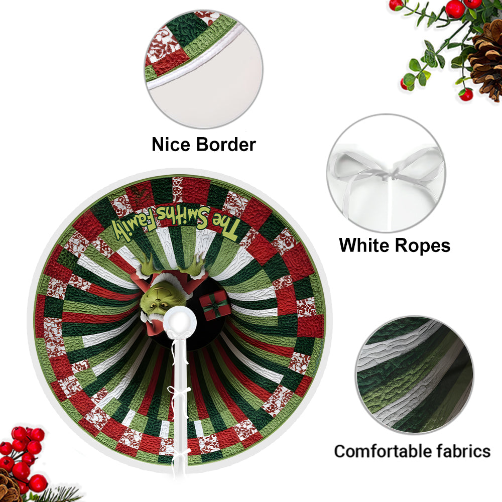 Vol de Noël Vert Coquin 3D Abysse - Cadeaux de Noël Volés - Jupe de sapin de Noël personnalisée