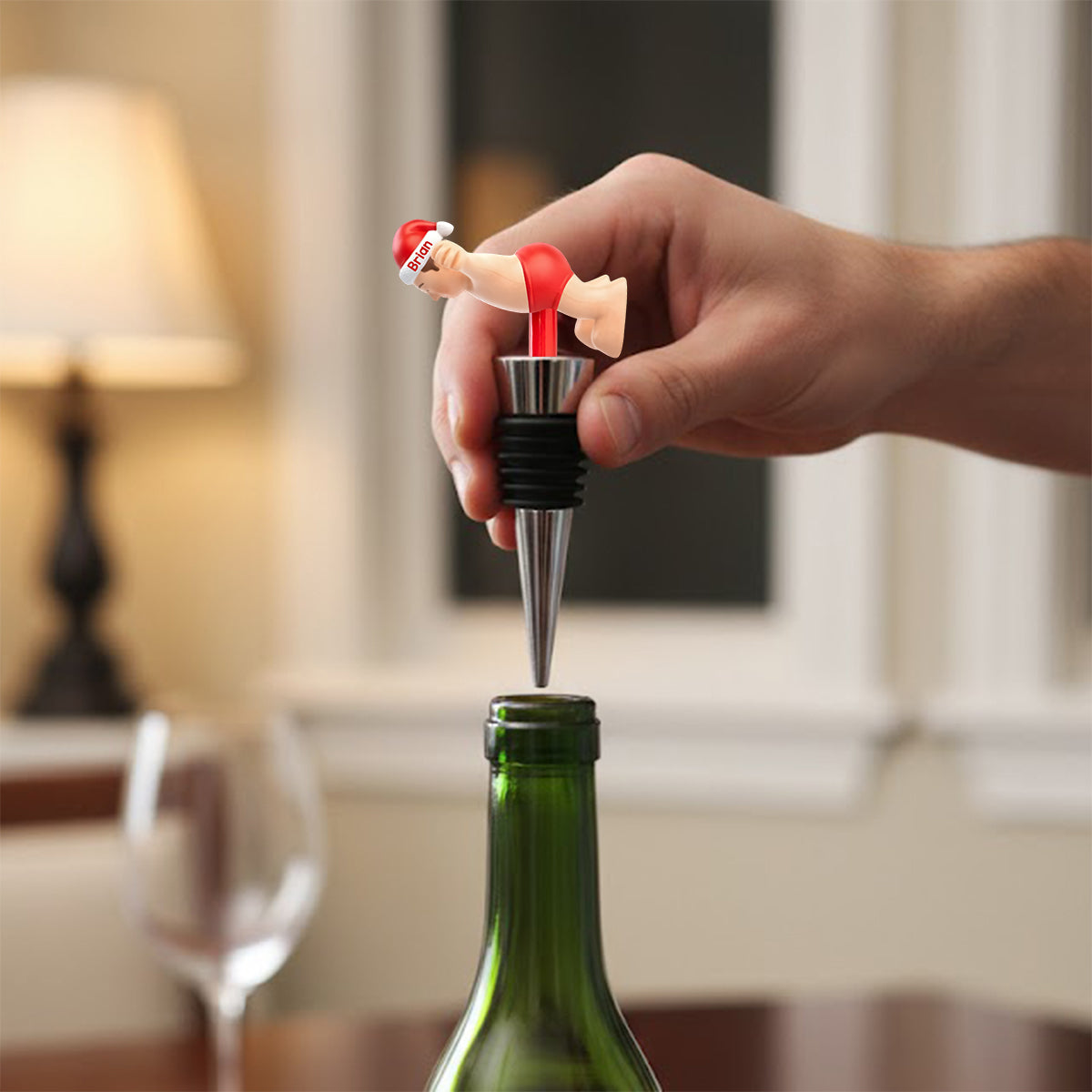Noël coquin - Le cadeau de Noël idéal pour lui - Bouchon de bouteille personnalisé avec étole de Noël