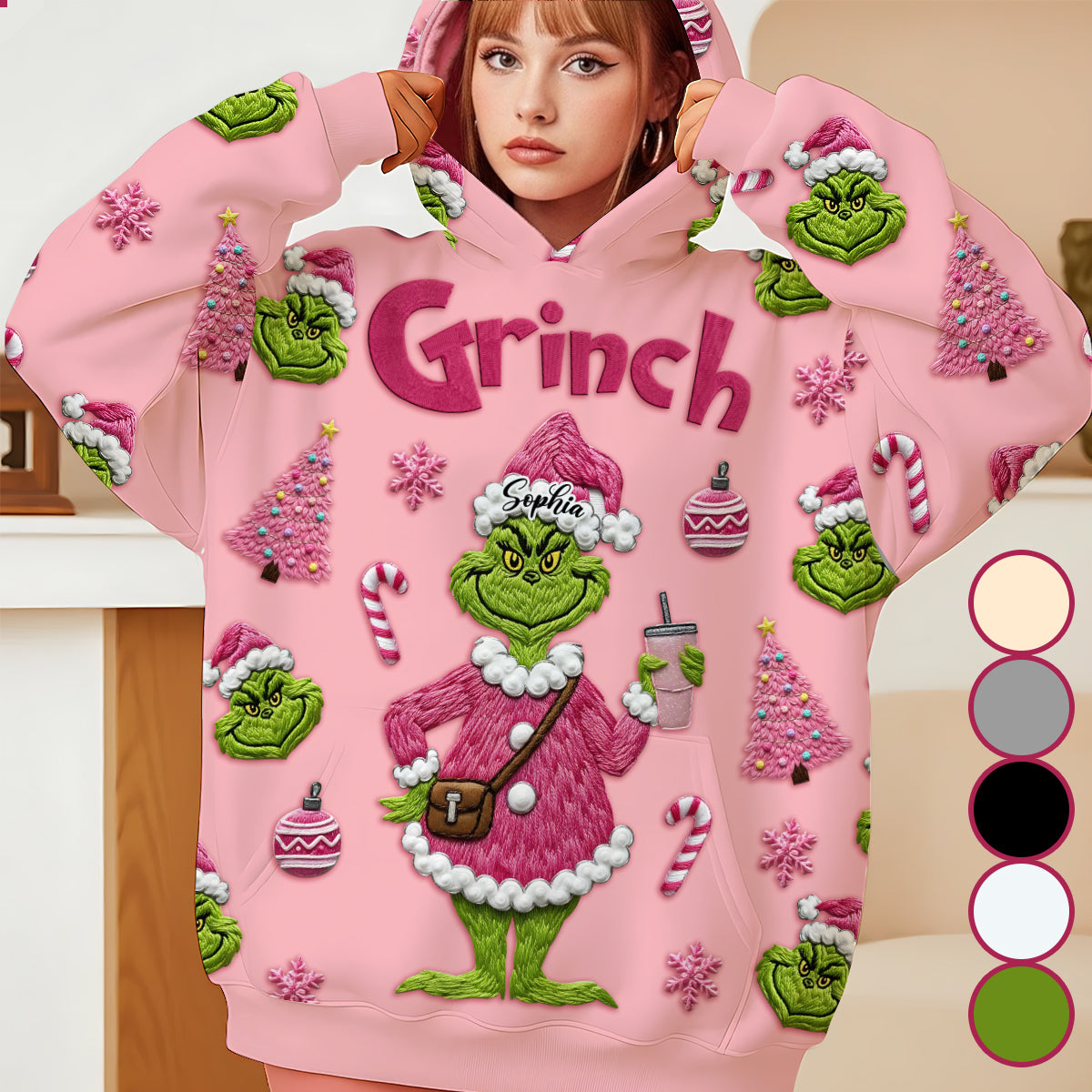 Joyeux Grinchmas - T-shirt personnalisé avec étole de Noël