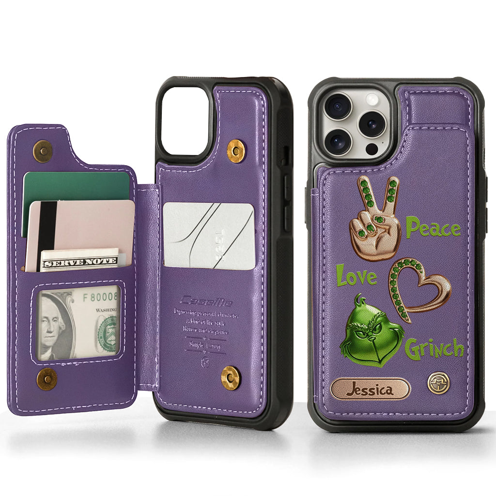 Joyeux Noël - Étui portefeuille/téléphone personnalisé avec étole de Noël