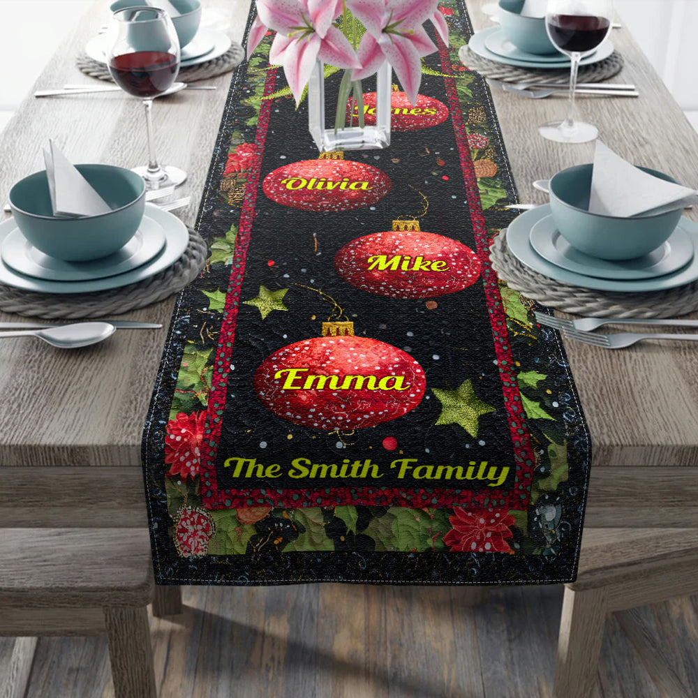 Chemin de table de Noël personnalisé Happy Family - Étole
