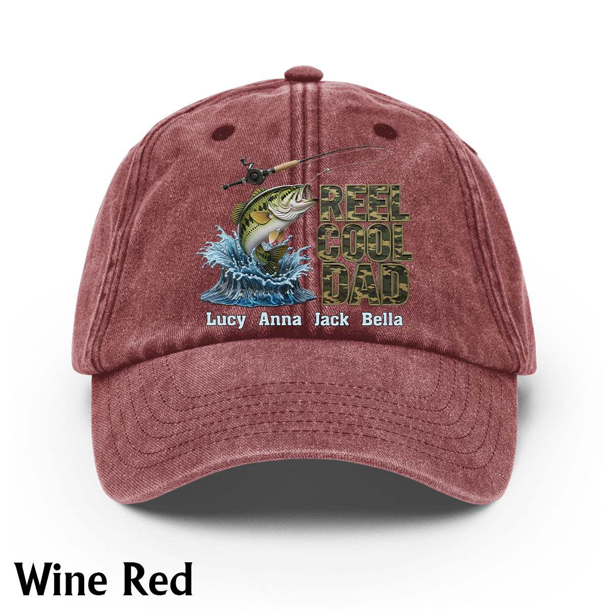 Papa cool - Casquette en jean délavé personnalisée pour la pêche