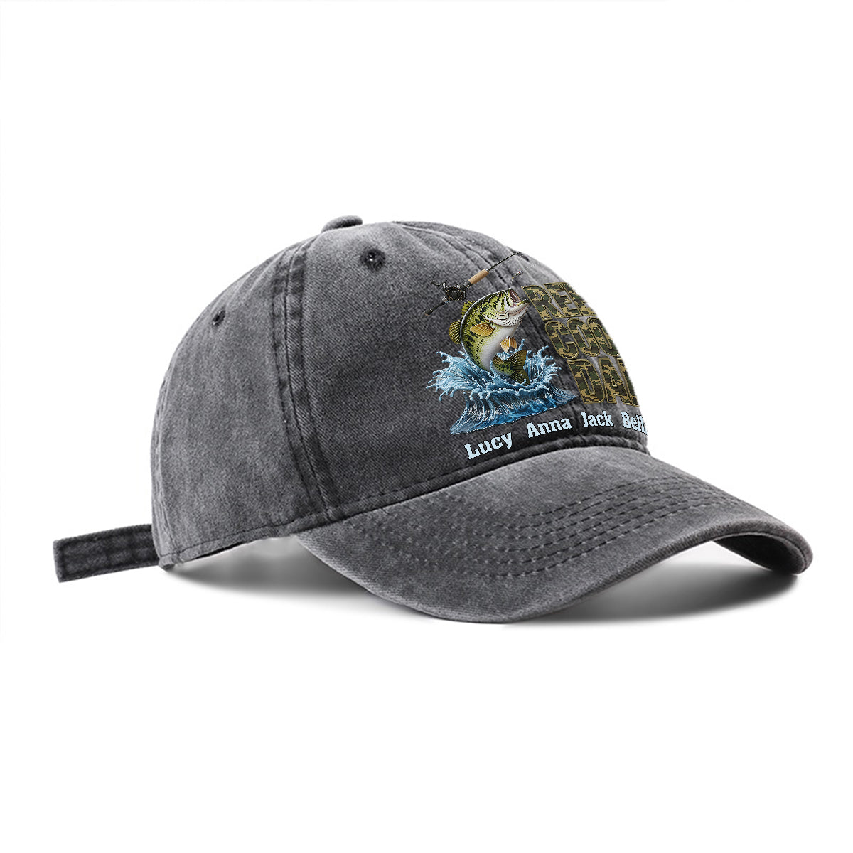 Papa cool - Casquette en jean délavé personnalisée pour la pêche