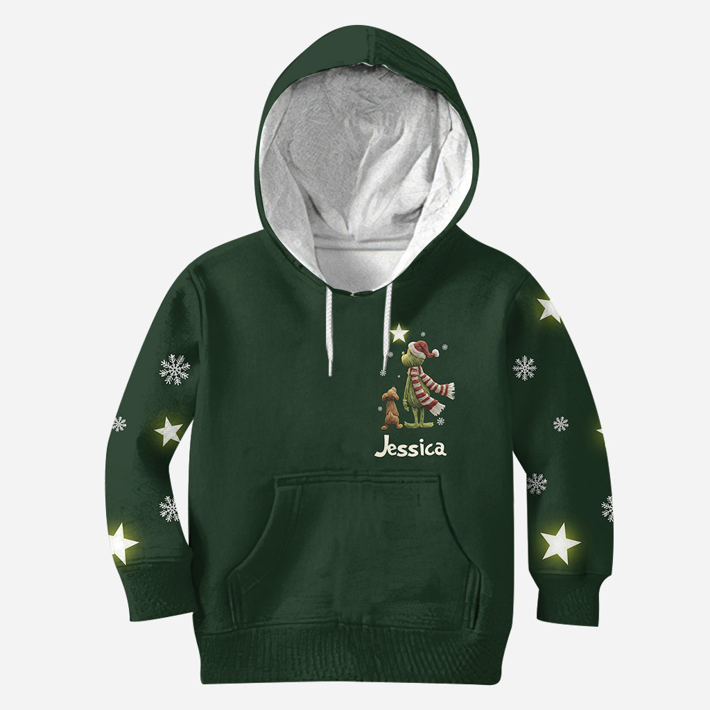 Joyeux Noël ! - Sweat à capuche et legging personnalisés avec étole de Noël