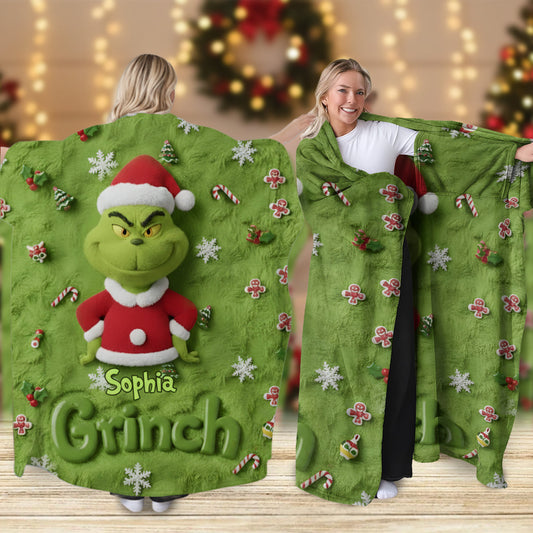 Merry Grinchmas - Personalized Stole Christmas Wearable Blanket