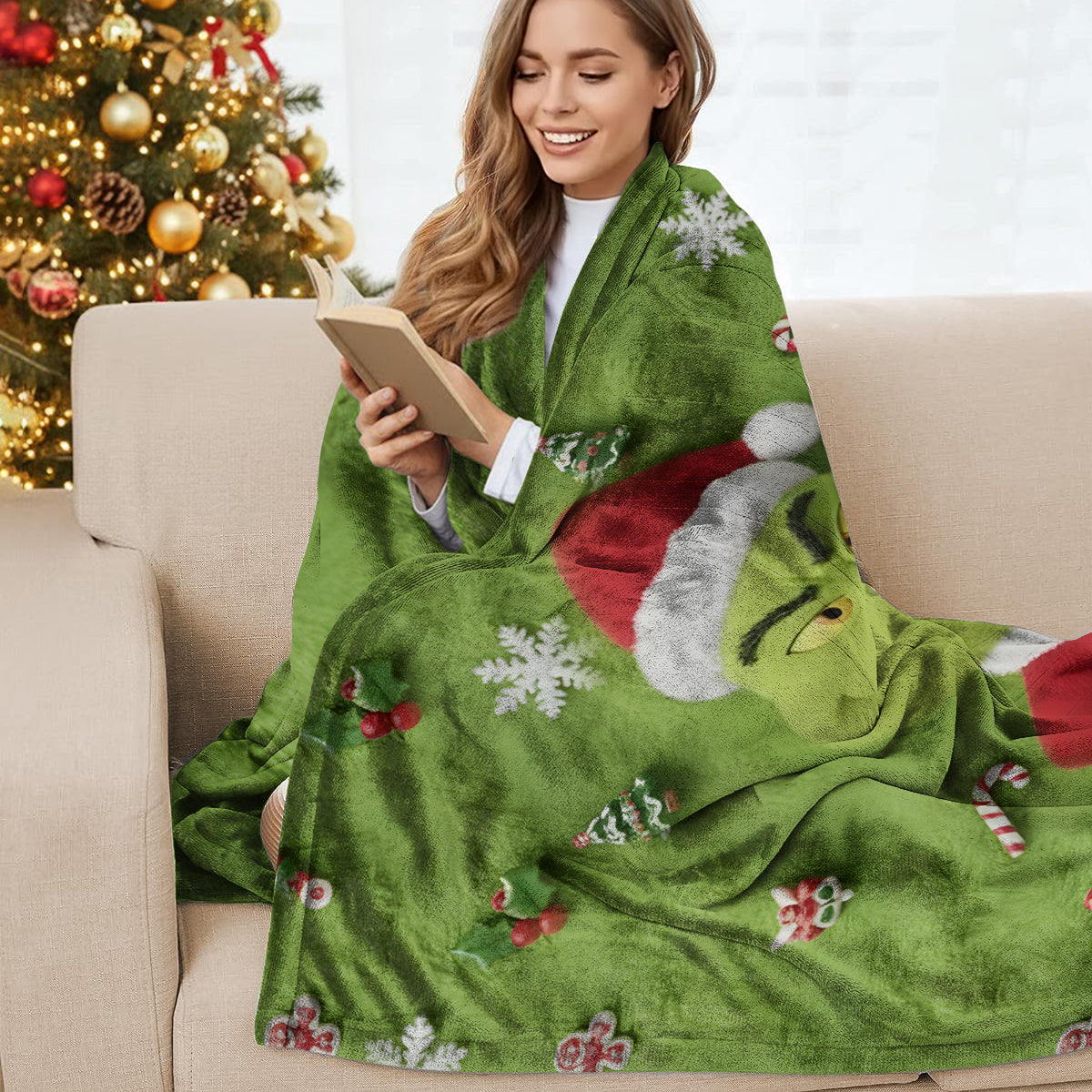 Merry Grinchmas - Personalized Stole Christmas Wearable Blanket