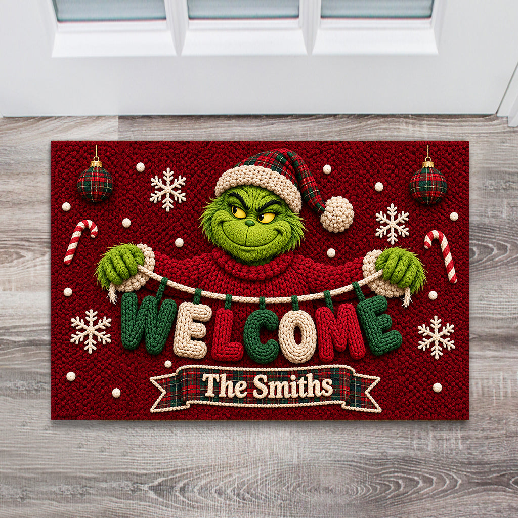 Merry Christmas - Personalized Stole Christmas Doormat
