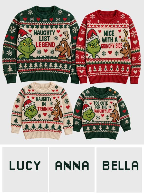 Naughty Looks Good on Us - Personalized Stole Christmas Ugly Sweater