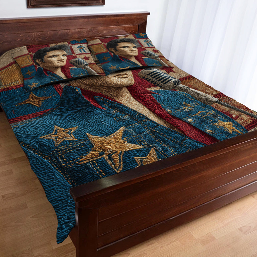 You Gonna Set Me On Fire - Personalized King of Rock and Roll Quilt Set