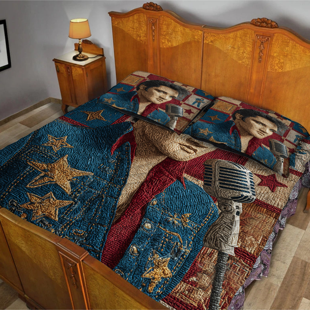 You Gonna Set Me On Fire - Personalized King of Rock and Roll Quilt Set