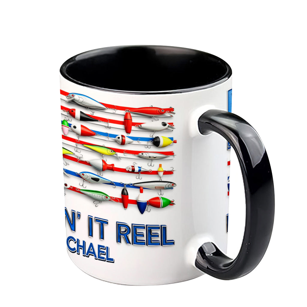 Mug personnalisé « Keepin' It Reel » sur le thème de la pêche