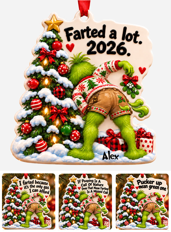 I Farted Green Mischief - Personalized Stole Christmas Custom Shape Ceramic Ornament