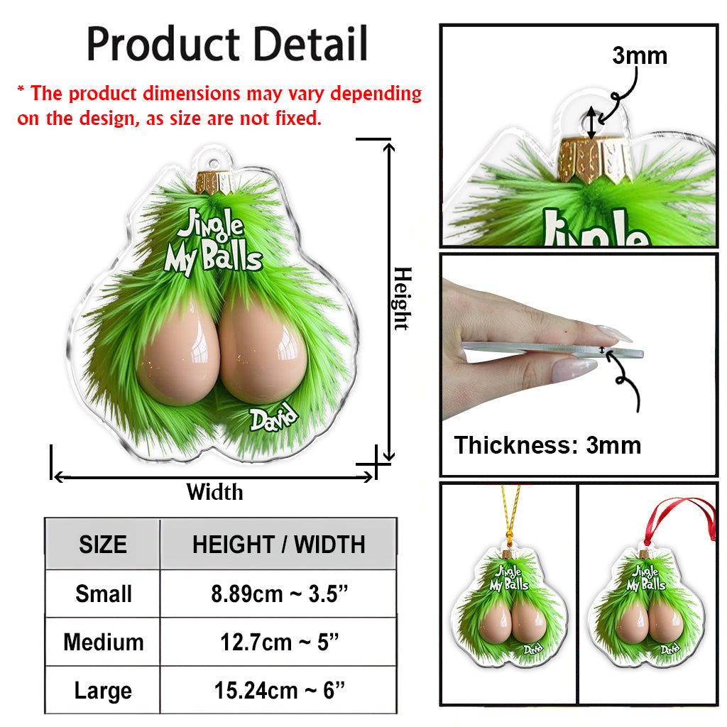 Boules vertes poilues - Ornement de Noël étole personnalisé