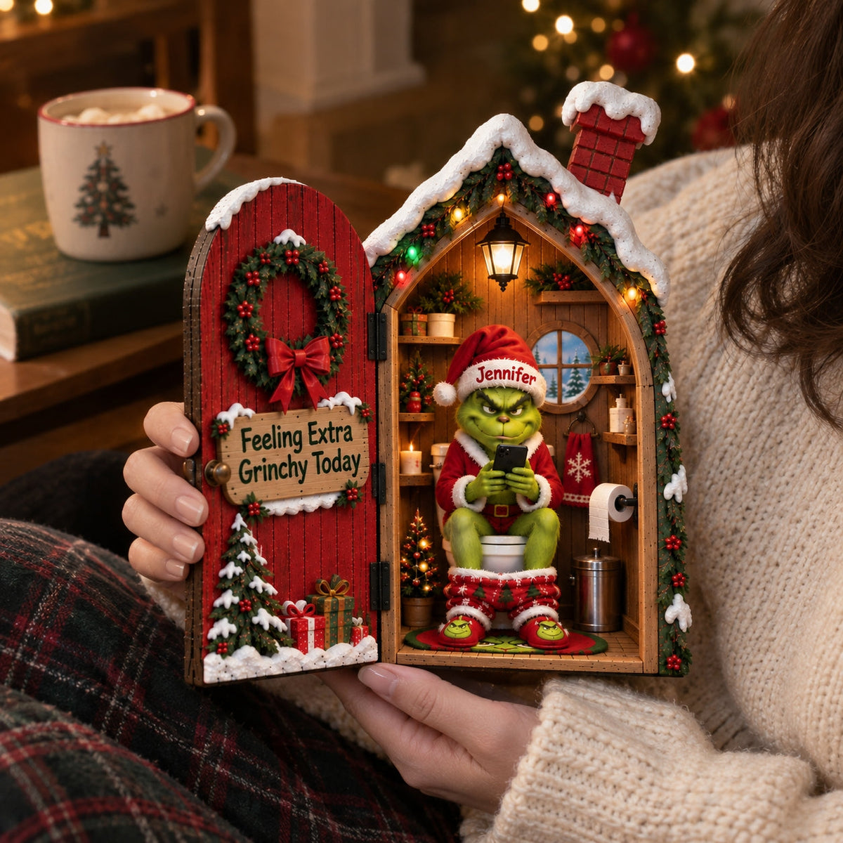 Merry Grinchmas - Personalized Stole Christmas Acrylic Diptych