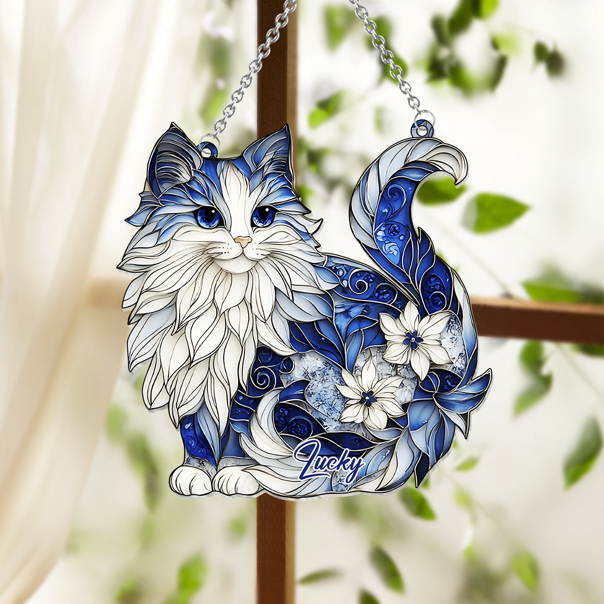 Chat mignon - Ornement attrape-soleil personnalisé à suspendre à la fenêtre 