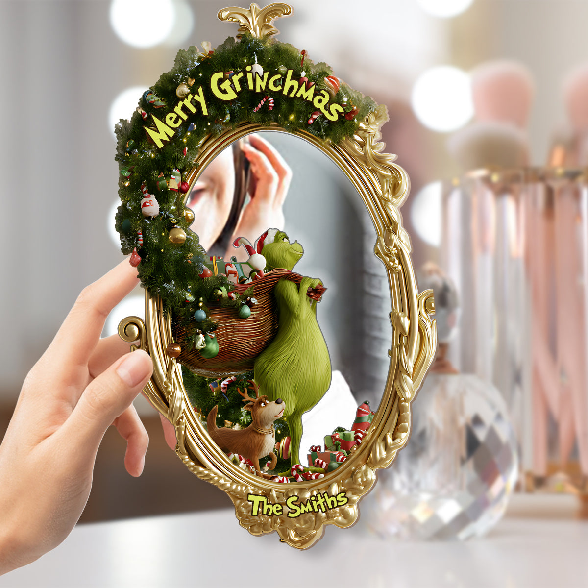 Joyeux Noël - Miroir mural personnalisé avec étole de Noël