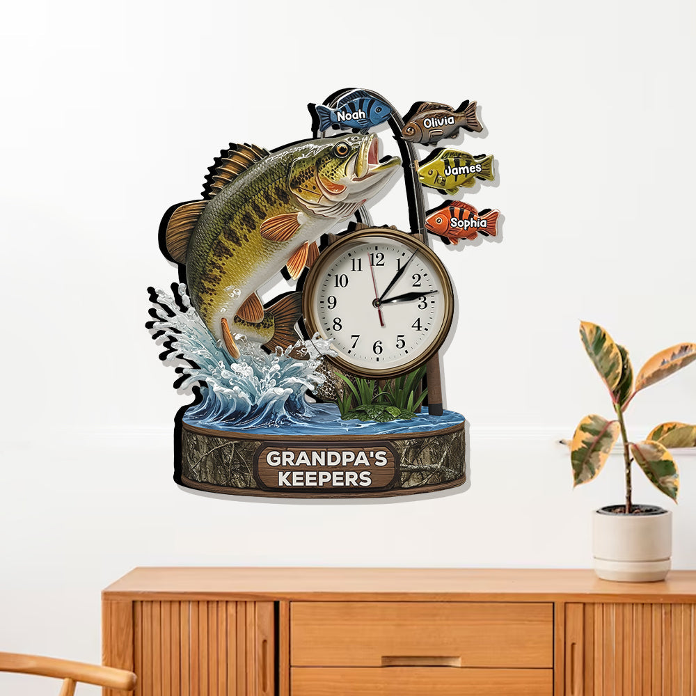 La meilleure prise de papa - Horloge murale lumineuse LED personnalisée sur le thème de la pêche