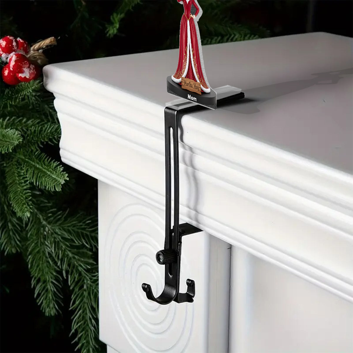 Stole Christmas - Personalized Stole Christmas Shaped Stocking Hanger
