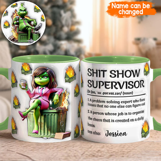 Shit Show Supervisor - Personalized Stole Christmas Accent Mug