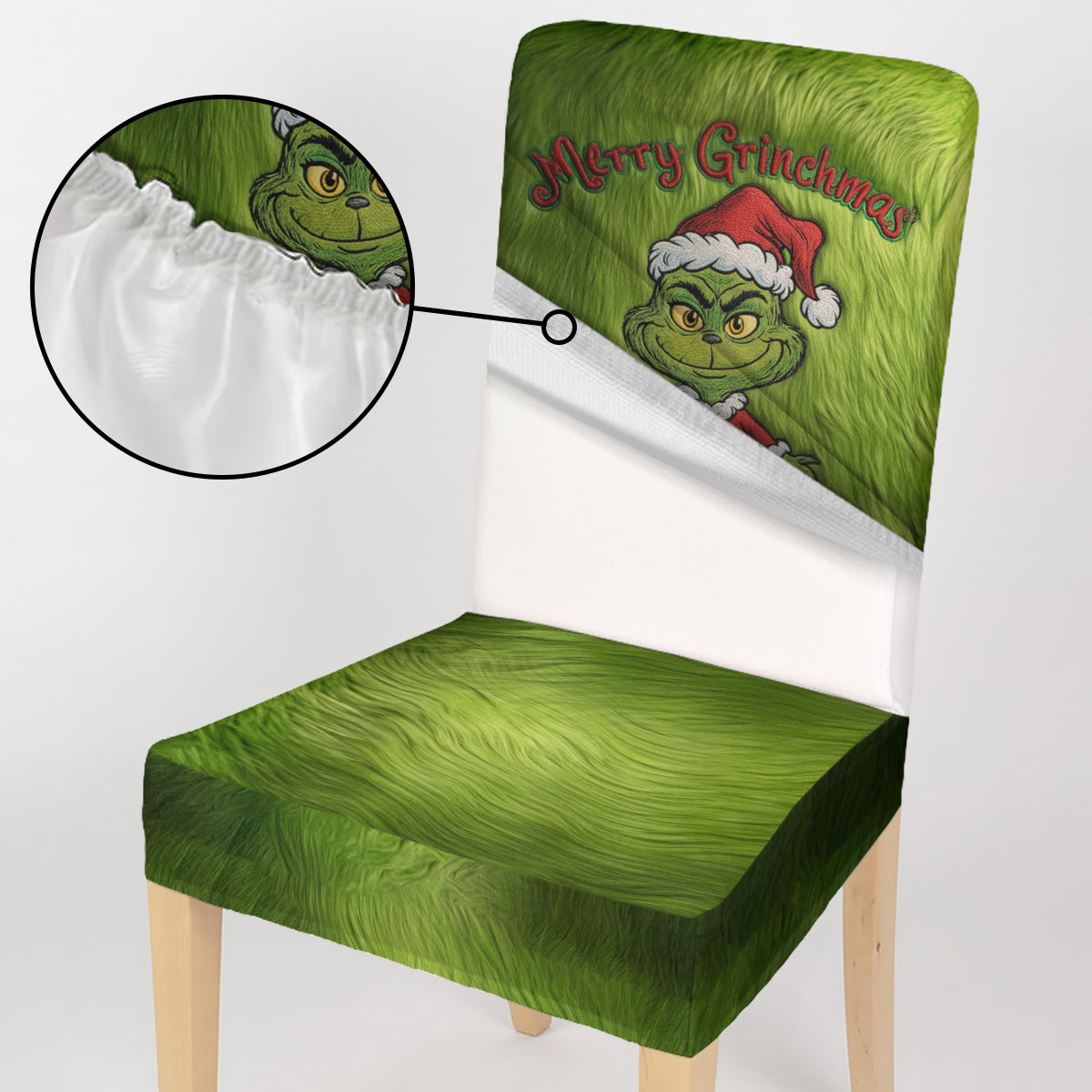 Ensemble de housses de chaises personnalisées « Famille espiègle » avec étole de Noël