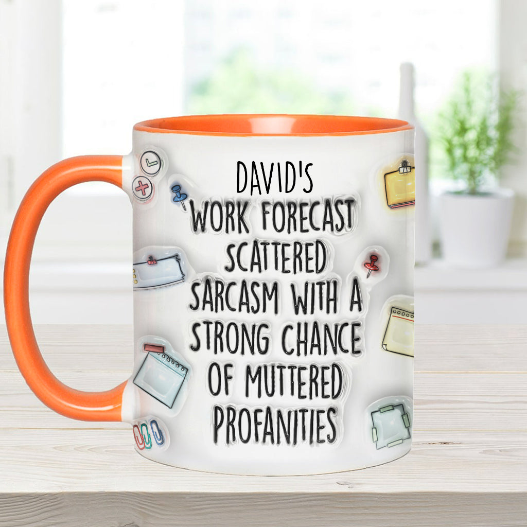 Prévisions de travail - Mug personnalisé avec étole et accent de Noël