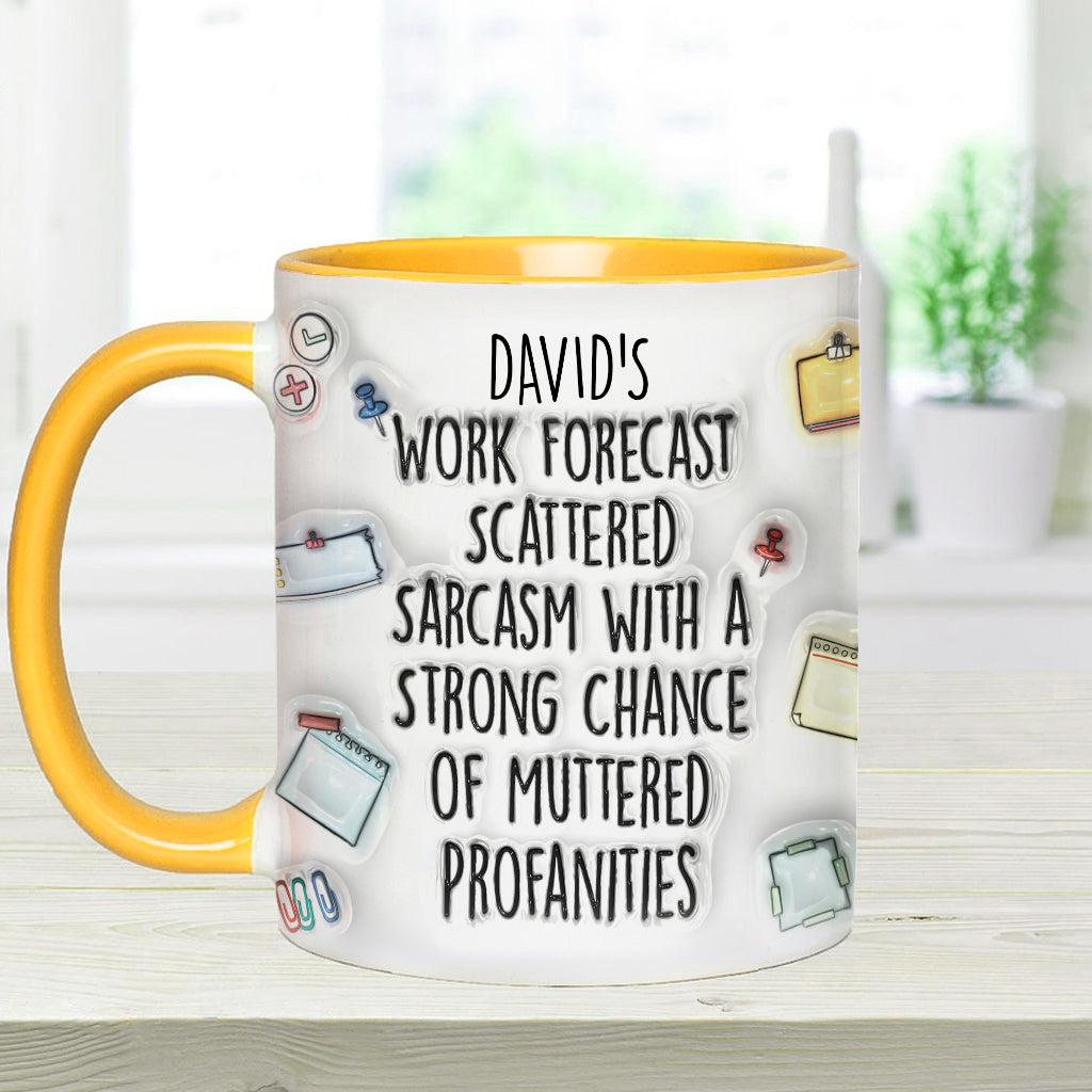 Prévisions de travail - Mug personnalisé avec étole et accent de Noël
