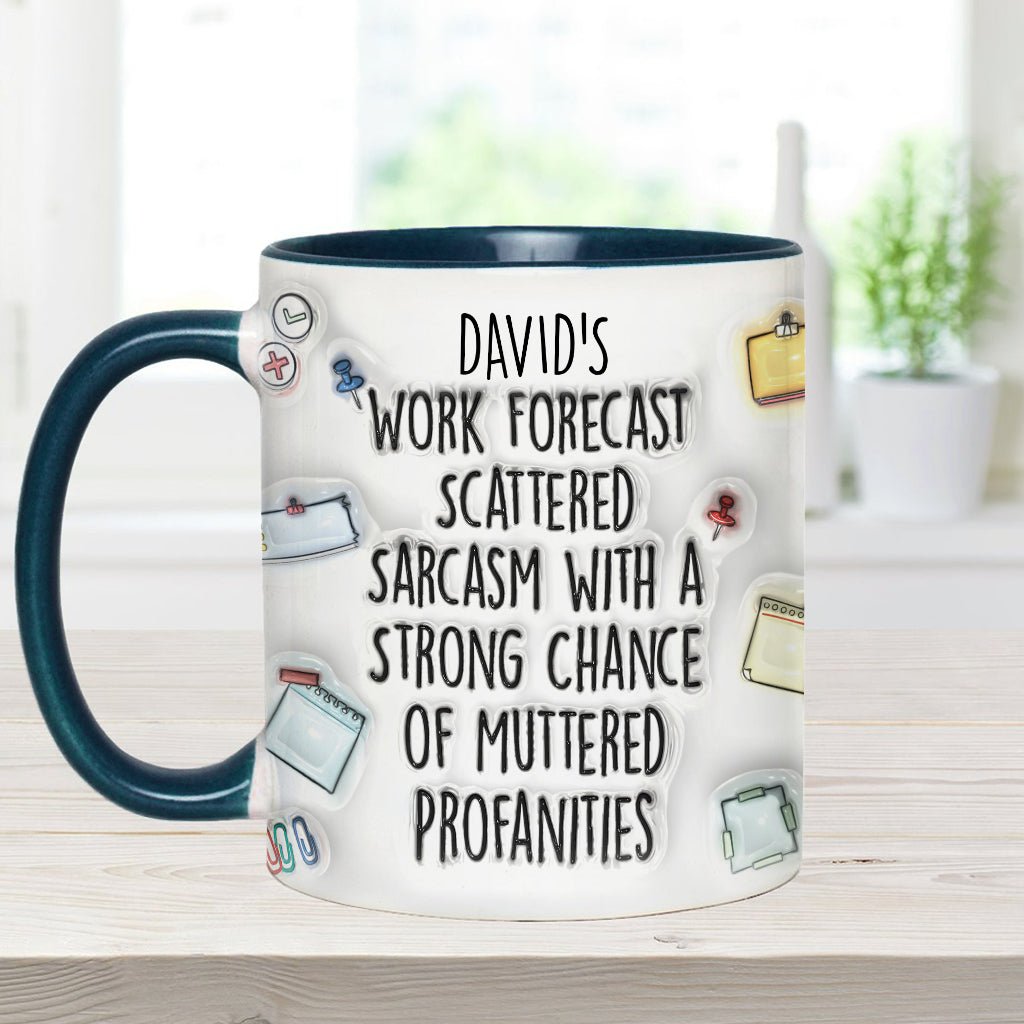 Prévisions de travail - Mug personnalisé avec étole et accent de Noël