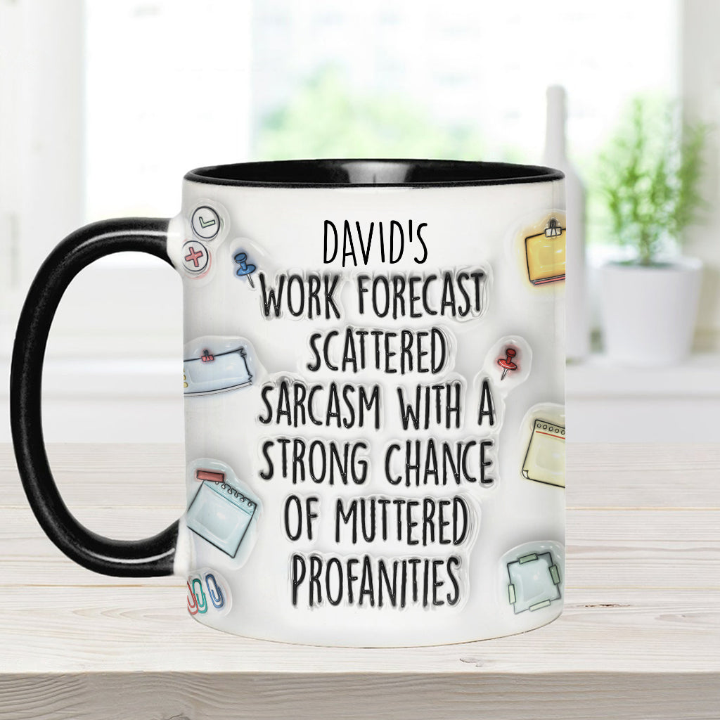 Prévisions de travail - Mug personnalisé avec étole et accent de Noël