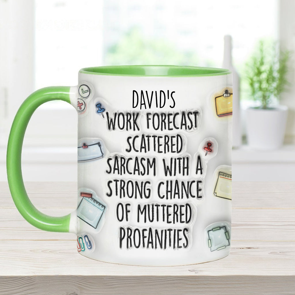 Prévisions de travail - Mug personnalisé avec étole et accent de Noël