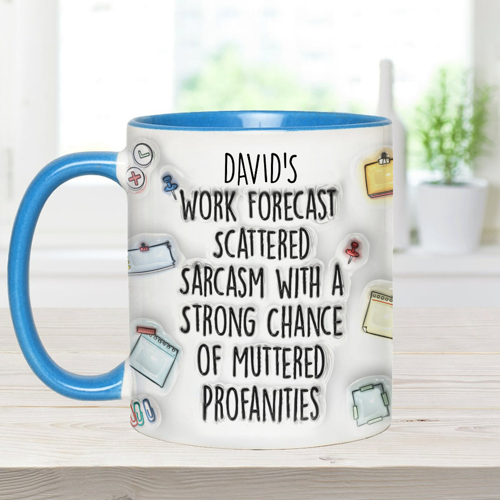 Prévisions de travail - Mug personnalisé avec étole et accent de Noël