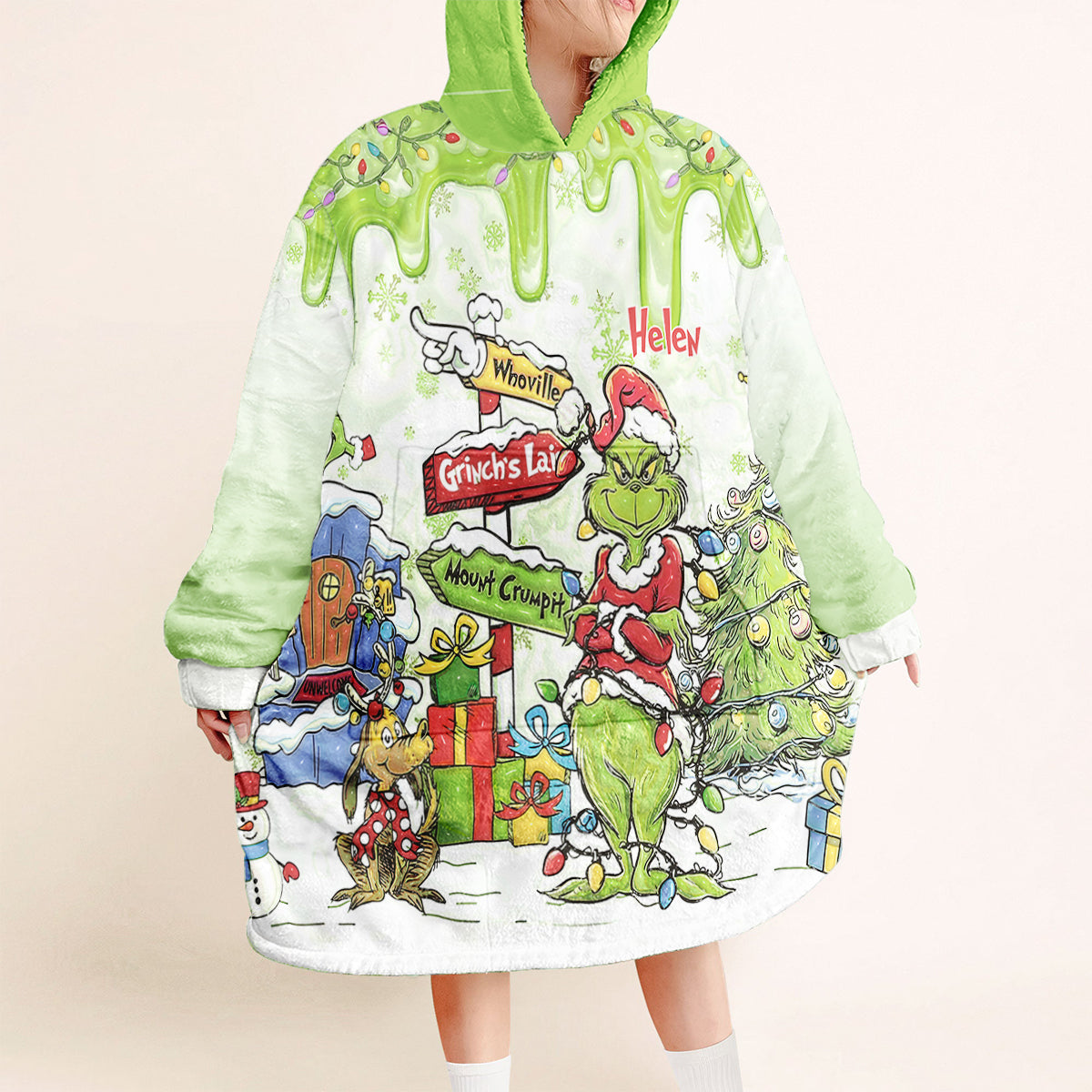 Welcome To Wholeville - Personalized Stole Christmas Blanket Hoodie